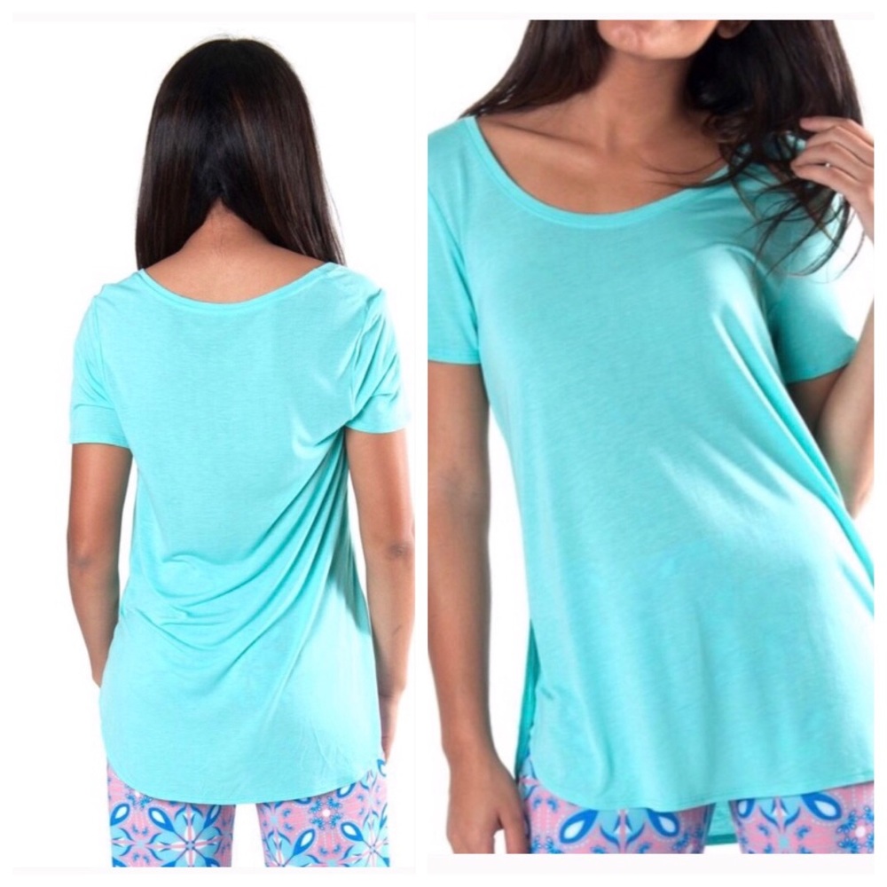 Turquoise tunic Tee shirts sizes 2 small 2 large